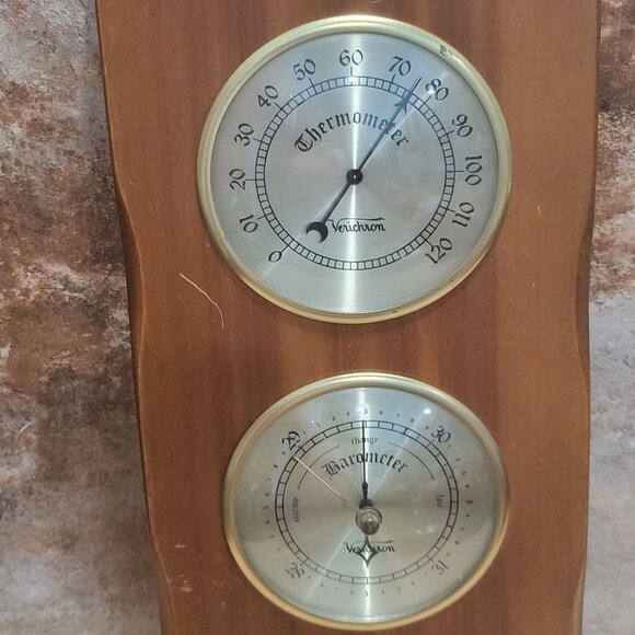 Vintage Price Import Verichron Weather Station Wall Mounted Thermometer Baromete - Picture 10 of 13